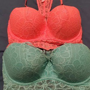 S/32-D/DD PINK by VS push-up lace bralette